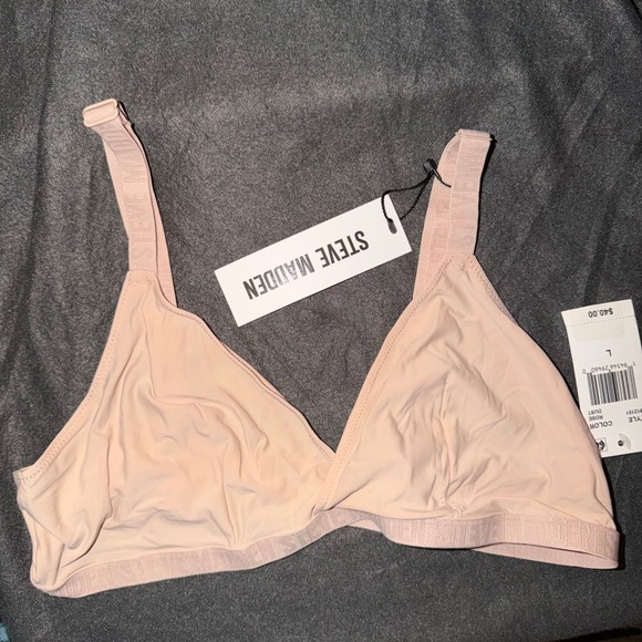 Steve Madden Other - Steve Madden Rose Dust Logo Bralette Triangle Bra SM12151 Womens Large New
